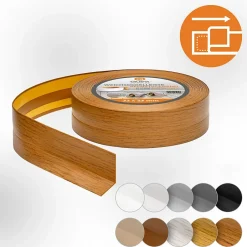 Plinthe Souple Auto-Adhésive en PVC 32x23mm, 25m, Bande Flexible, Facile à Installer, sur Toutes les Surfaces, chêne rustique-Quest Clearance