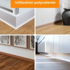 Plinthe Souple Auto-Adhésive en PVC 50x20mm, 5m, Bande Flexible, Facile à Installer, sur Toutes les Surfaces, blanc-Quest Sale