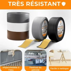 Plinthe Souple Auto-Adhésive en PVC 100x25mm, 1m, Bande Flexible, Facile à Installer, Adaptée à Toutes Surface, gris-Quest Best