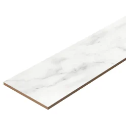 GoodHome Plinthes en carrelage effet marbre blanc mat L.60 x l.7,5 cm x ép.8,5 mm, Aruma