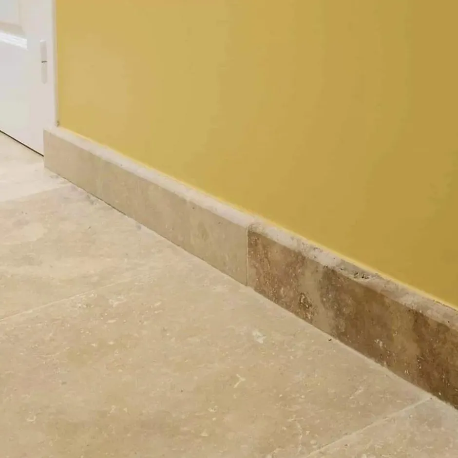 Ligerio Plinthes en Travertin 1er choix PREMIUM 40x8 cm Ep. 1,2 cm