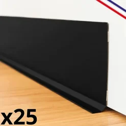 Plinthes PVC adhésives décoratives pour sol - Lot de 25 - 200x8 cm (50m) Noir - Total Black-99Deco Sale