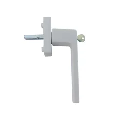 Acbat Poignée alu à clé blanc pour fenêtre L.115 mm