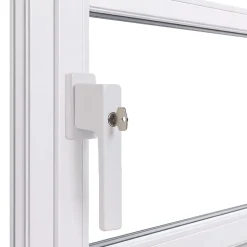 Acbat Poignée alu à clé blanc pour fenêtre L.115 mm