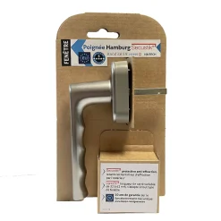 Acbat Poignée alu anodisé aspect inox Hamburg pour fenêtre L.129mm