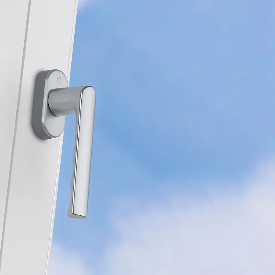 Acbat Poignée alu anodisé aspect inox Hamburg pour fenêtre L.129mm