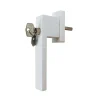 GoodHome Poignée alu carré blanc et 3 clés pour fenêtre pvc
