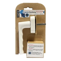 Acbat Poignée alu laqué blanc Hamburg pour fenêtre L.129mm