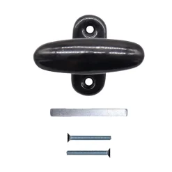 Cadap Poignée de Crémone, Aluminium, Noir laqué, pour Fenêtre, Ouverture et Fermeture