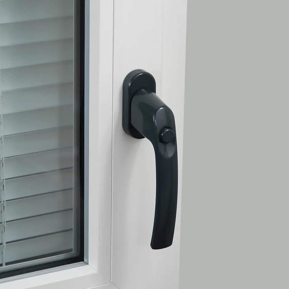 Poignée de fenêtre avec bouton-poussoir Miniac PVC anthracite l.2,9 x H.15,4 x P.6 cm- Best