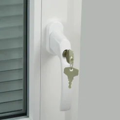 Poignée de fenêtre avec clé Minia PVC blanc l.2,9 x H.15,4 x P.6 cm