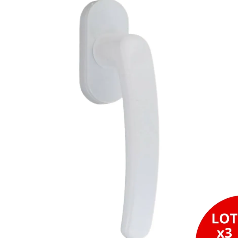 Poignée de fenêtre oscillo-battante PVC laqué blanc RAL 9016-Secury-T Sale