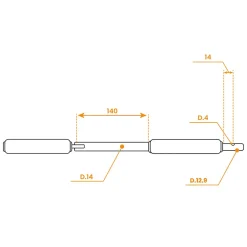 Geiger Poignée de manivelle, Aluminium, Blanc, Tourillon, L.140 mm, , pour Volet Roulant