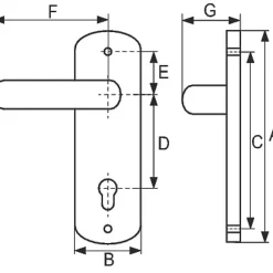 Poignée de porte fenêtre - France - - Gris - Clé I - 195 mm-Brionne Hot
