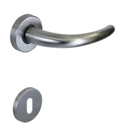 Hardwarexchange Poignée de porte intérieure sur rosace Zamac chrome satiné mat Avec ressort de rappel