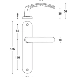 Vachette Poignée de porte intérieure - Budget - - Gris argent - Bec de cane - 165 mm
