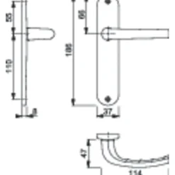Poignée de porte intérieure - San diego - Et Cie - Gris argent - Bec de cane - 165 mm-Hoppe Hot