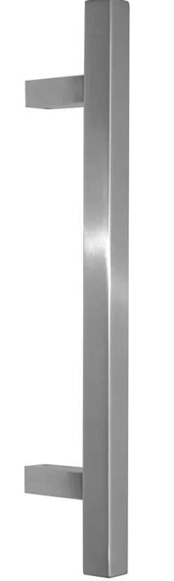 Hardwarexchange Poignée de tirage Carrée 25x25 mm - Entraxe350 - S80 - A65 - L500 mm - incliné 60 - INOX 304 poli