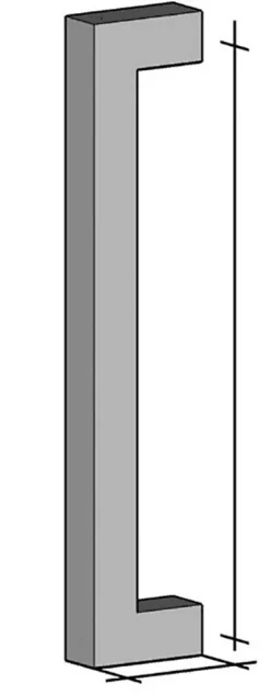 Poignée de tirage Carrée 30x30 mm - Entraxe350 mm - INOX 304 satiné-Hardwarexchange Hot