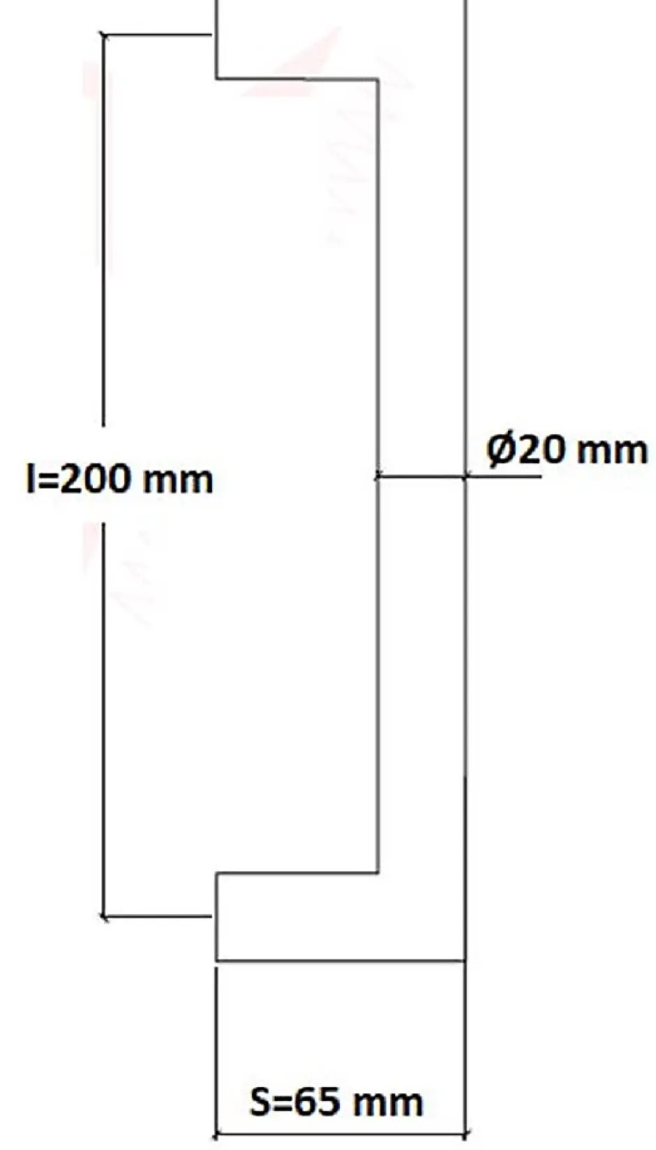 Hardwarexchange Poignée de tirage Diamètre 20 mm - Entraxe200 mm - INOX 304 Laqué RAL 9005 Noir Mat