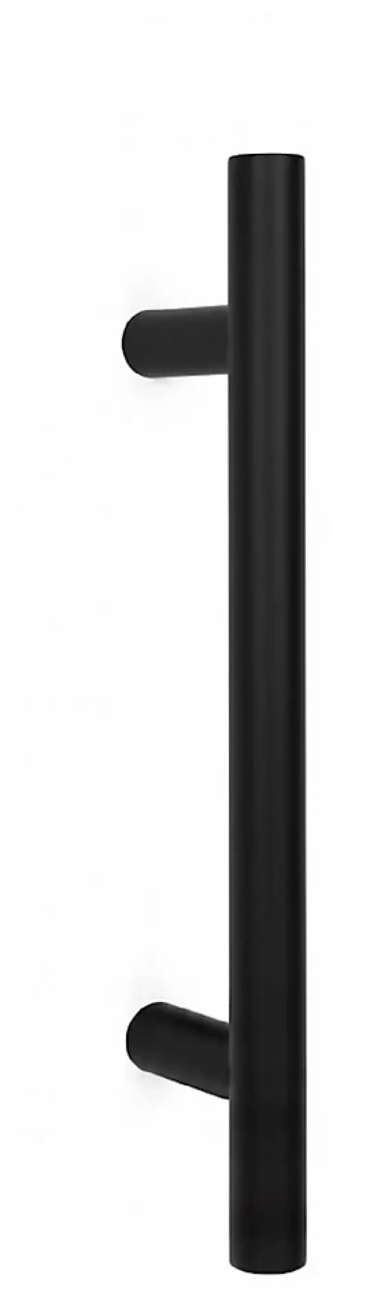 Poignée de tirage Diamètre 30 mm - Entraxe350 - S80 - A70 - L500 mm - inclinée 45 - INOX 304 Laqué RAL 9005 Noir Mat-Hardwarexchange Discount