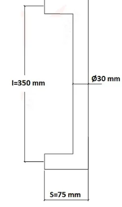 Poignée de tirage Diamètre 30 mm - Entraxe350 mm - INOX 304 Laqué RAL 9005 Noir Mat-Hardwarexchange Hot