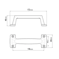GoodHome Poignée pour porte de garage noire