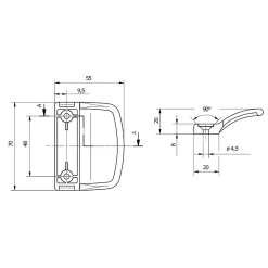 Poignée PVC blanc pour porte-balcon L.70mm-Acbat