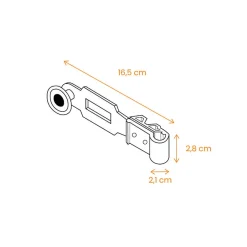 Poignée standard, Espanolette, Blanc, Aluminium et composite, pour Volet battant-Tirard