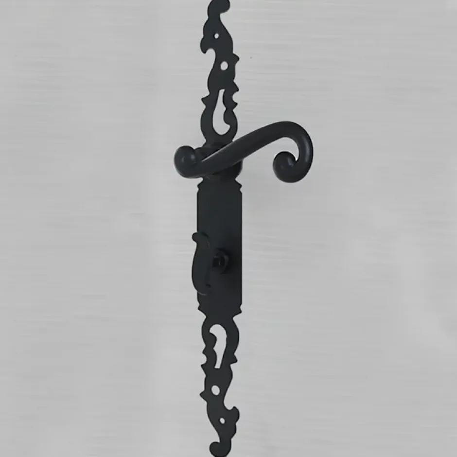 Poignées de porte fer forgé COQ noir 330X36 mm à condamnation-Secury-T New