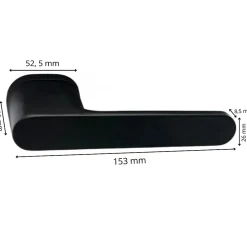 Secury-T Poignées de porte sur rosace oblongue noir mat - Modèle Marina