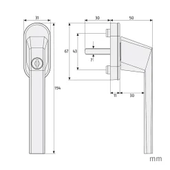 Poingée de fenêtre à clé blanche-Abus Online
