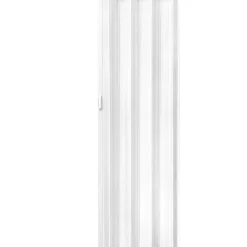 Tectake Porte accordéon Profil à double paroi avec poignée coulissante 80 x 203 cm blanc