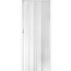 Tectake Porte accordéon Profil à double paroi avec poignée coulissante 80 x 203 cm blanc