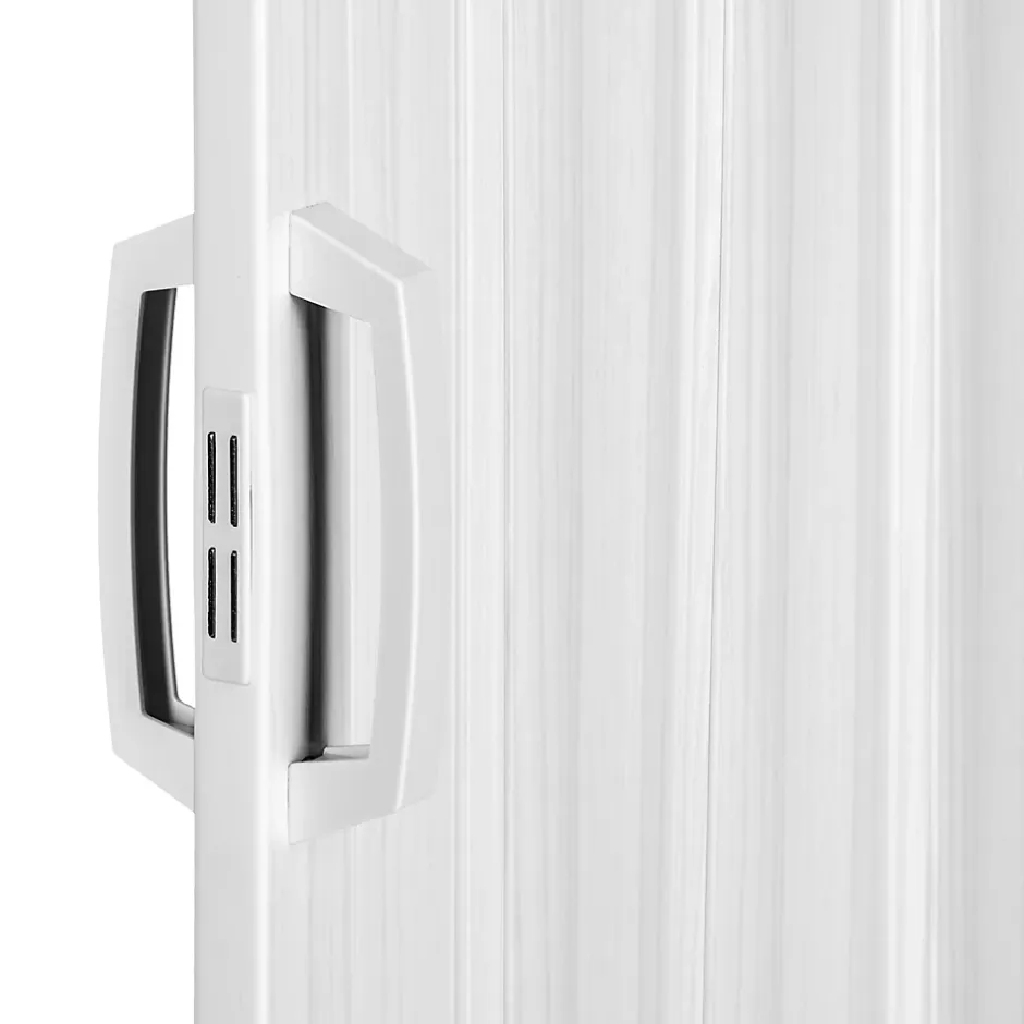 Tectake Porte accordéon Profil à double paroi avec poignée coulissante 80 x 203 cm blanc