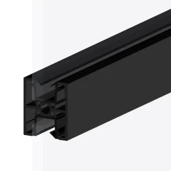 MySystem Porte battante noire H 2040 x L 830 mm - 3 verres clairs horizontaux + béquille noire