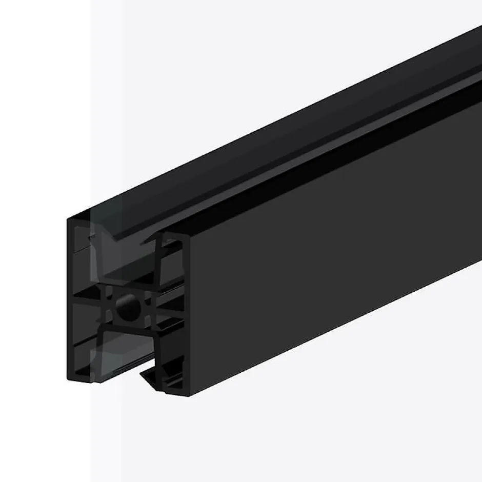 MySystem Porte battante noire H 2040 x L 830 mm - 3 verres clairs horizontaux + béquille noire