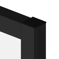 Porte battante noire H 2040 x L 830 mm - 3 verres opales horizontaux + béquille inox-MySystem New