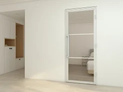 Schulte Porte complète intérieure en verre avec cadre 83x211cm - transparent - blanc mat - droite