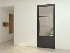 Schulte Porte complète intérieure en verre avec cadre - 83x211 cm - transparent - 6 carreaux - droite