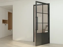 Schulte Porte complète intérieure en verre avec cadre - 83x211 cm - transparent - 6 carreaux - droite