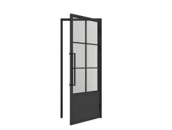 Schulte Porte complète intérieure en verre avec cadre - 83x211 cm - transparent - 6 carreaux - droite