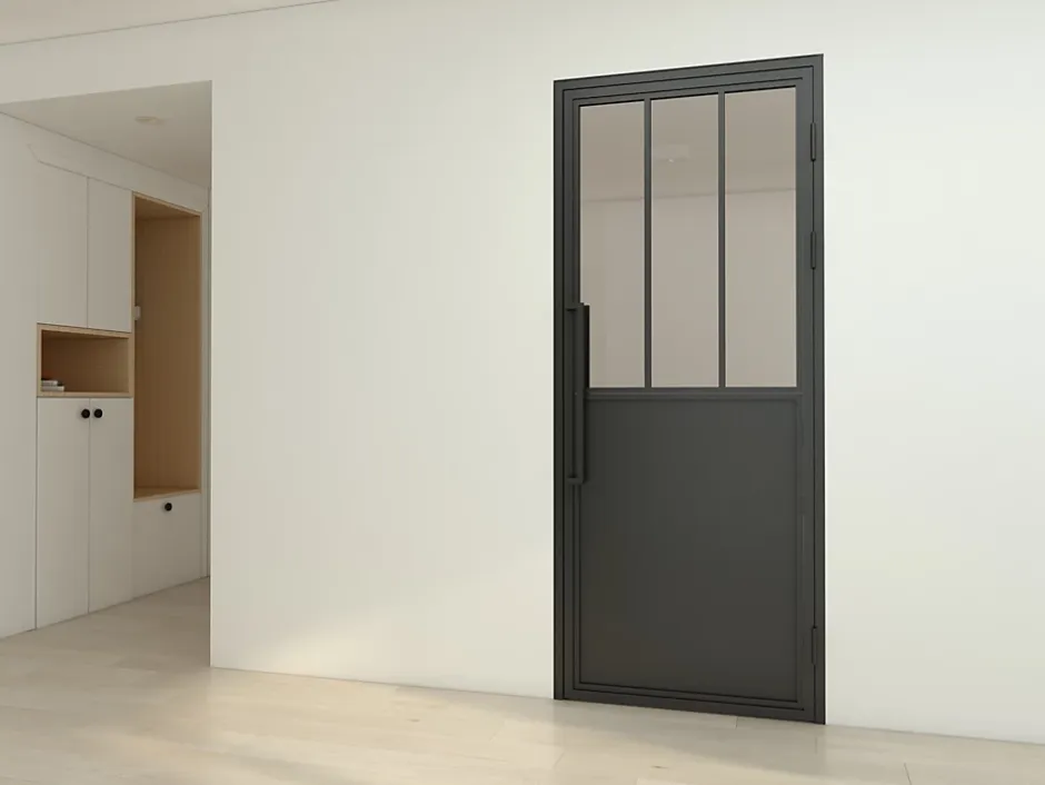 Schulte Porte complète intérieure en verre avec cadre - 83x211cm -atelier - transparent - charnière droite