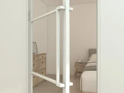 Schulte Porte complète intérieure en verre avec cadre 83x211cm - transparent - blanc mat - gauche