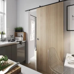 Porte coulissante Alpille effet chêne naturel H.204 x l.83 cm- Outlet