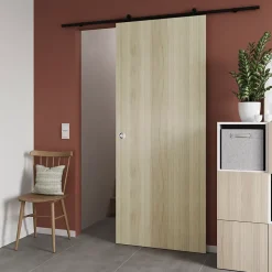 Porte coulissante Alpille effet chêne naturel H.204 x l.83 cm- Outlet