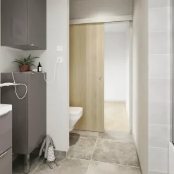 Porte coulissante Alpille effet chêne naturel H.204 x l.83 cm- Outlet