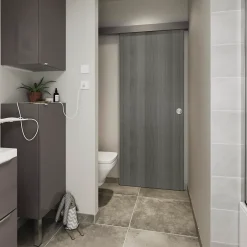 Porte coulissante Alpille effet bois gris H.204 x l.83 cm-