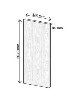 Porte coulissante Alpille effet bois gris H.204 x l.83 cm-