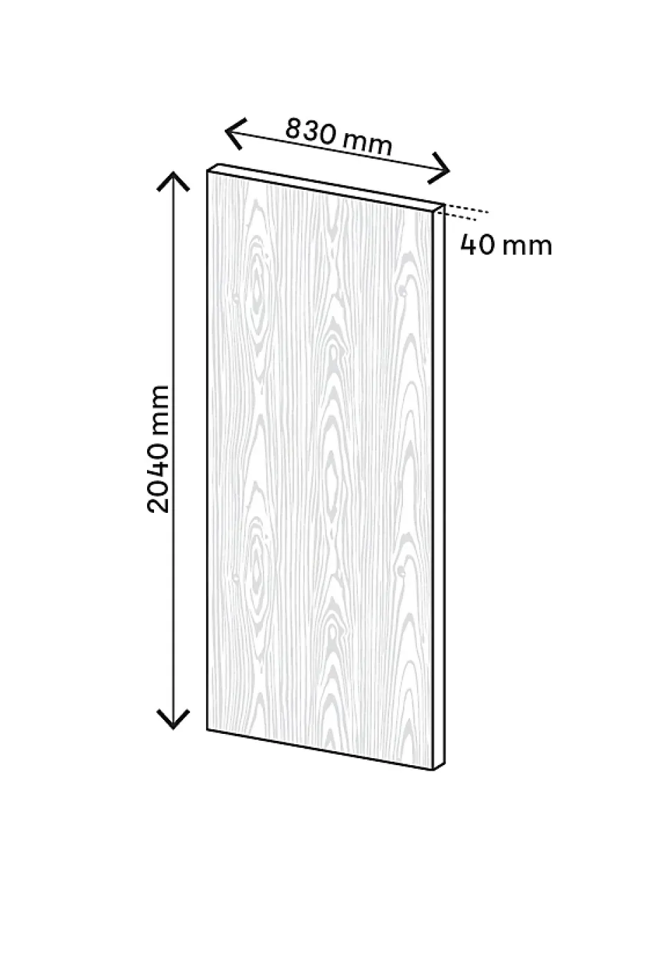 Porte coulissante Alpille effet bois gris H.204 x l.83 cm-
